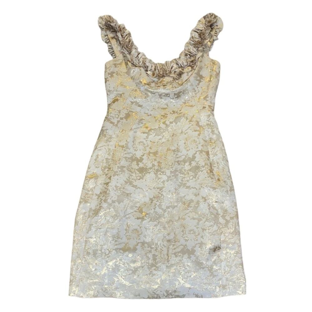 London Times gold metallic dress size 6